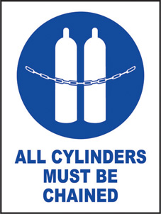 SAFETY SIGN (SAV) | All Cylinders Must Be Chained